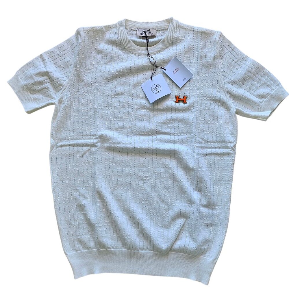 Hermes White and Orange T-shirt Size M